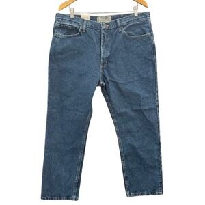 NWT Vintage Wrangler Authentics Men's Classic Fit Blue Denim Jeans Size 38x29